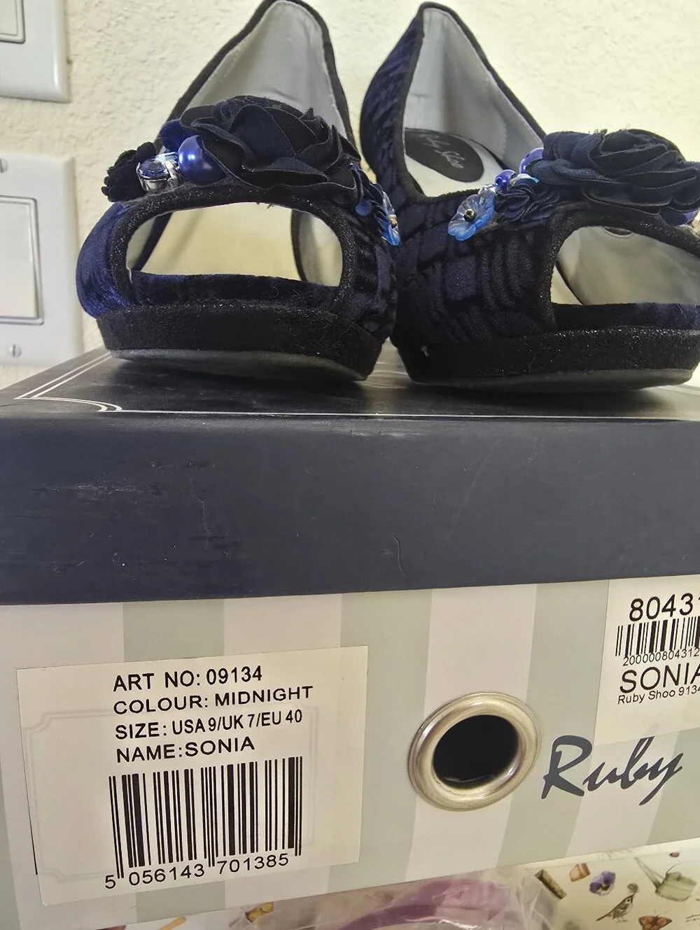 Ruby Shoo Women's Navy  Peep-Toe Heels